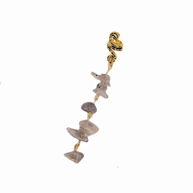 Braided Hair Rope with Stone Pendant Hair Clip