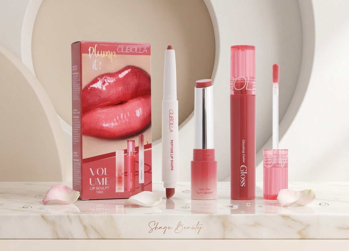 Lip Makeup Set with Liner Gloss and Lipstick