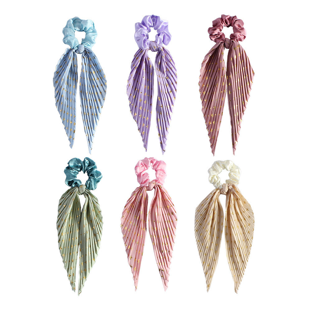 Handmade Creased Bow Hair Tie
