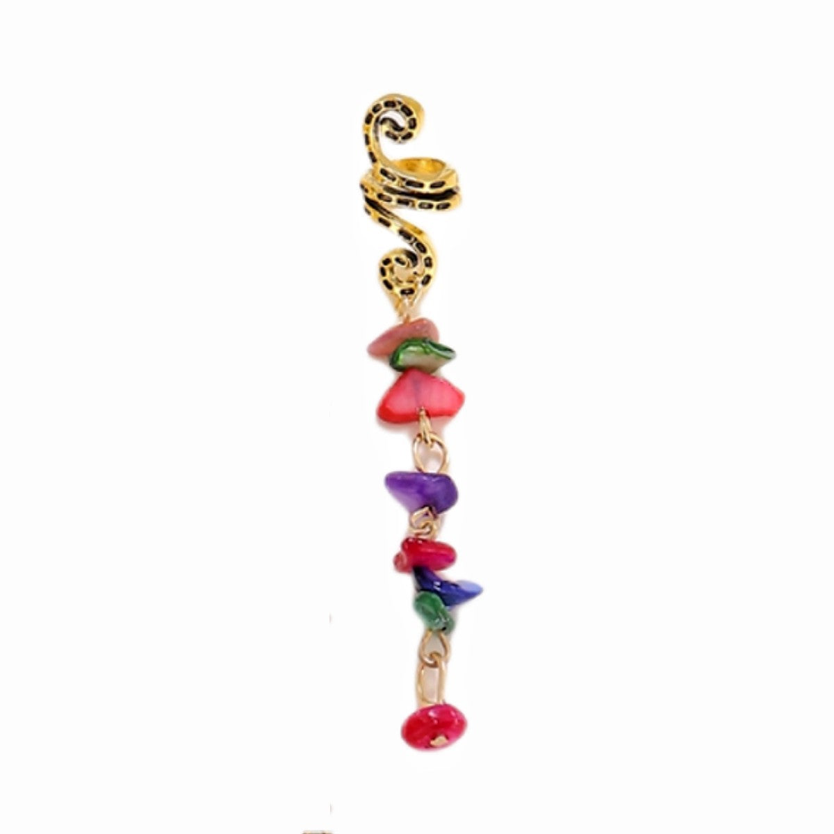 Braided Hair Rope with Stone Pendant Hair Clip