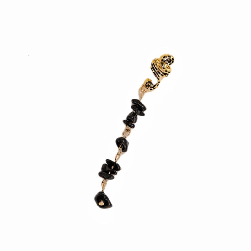 Braided Hair Rope with Stone Pendant Hair Clip