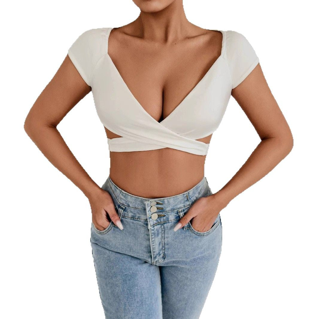 Womens Short Sleeve Cropped Top