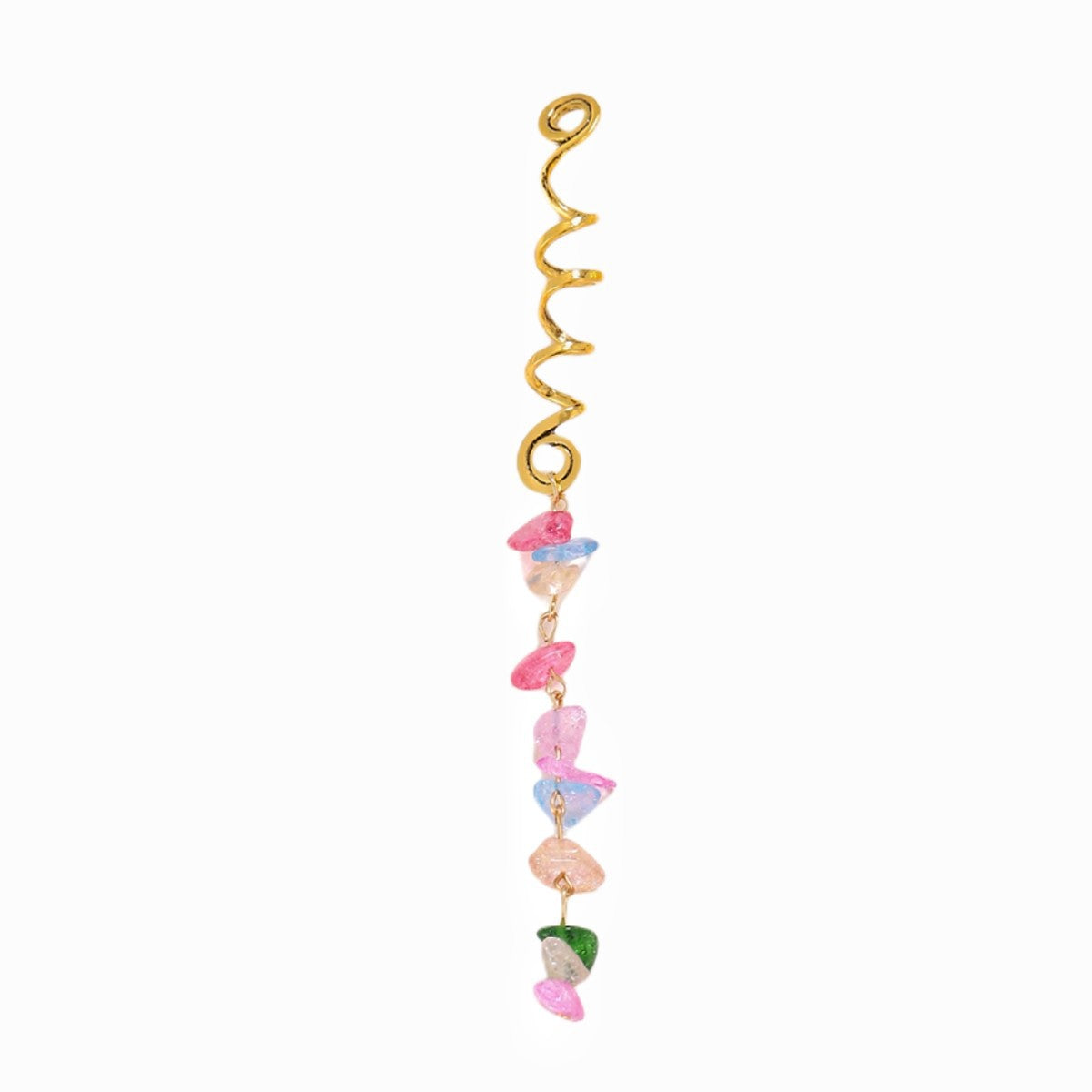 Braided Hair Rope with Stone Pendant Hair Clip