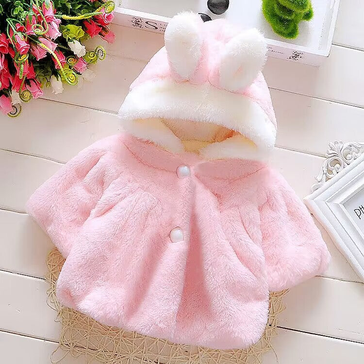 Girls Faux Fur Hooded Coat