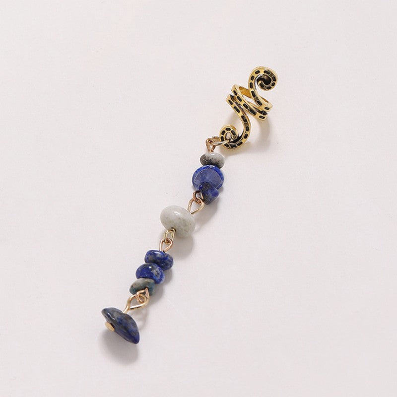 Braided Hair Rope with Stone Pendant Hair Clip