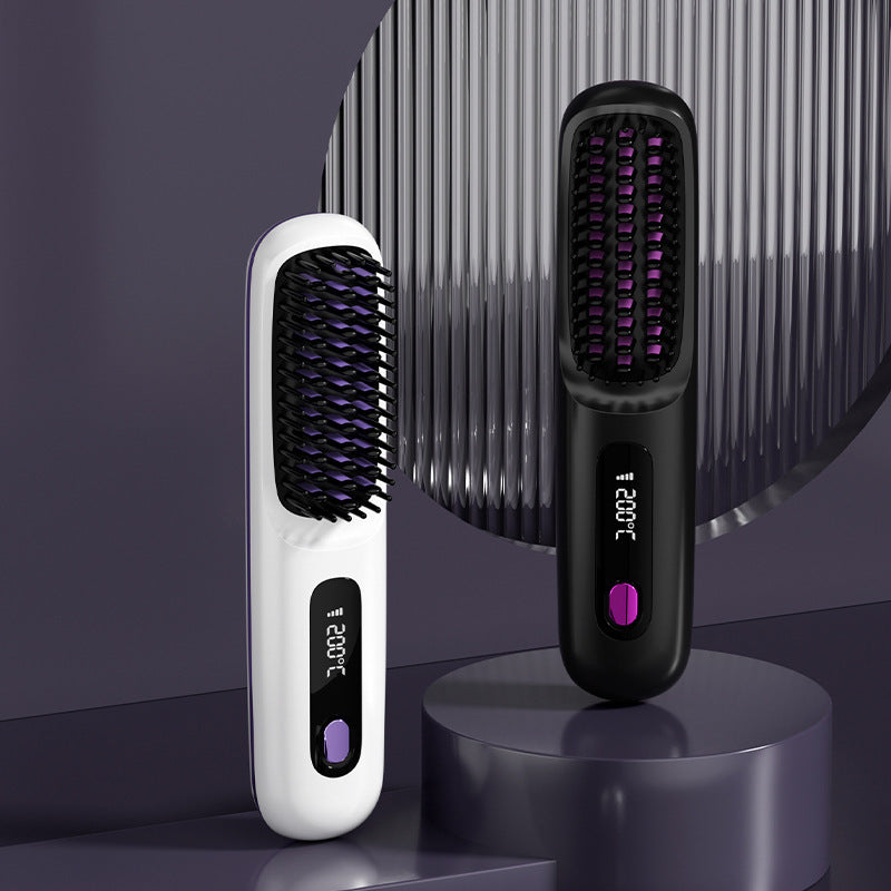 Multifunctional portable wireless charging straight hairbrush