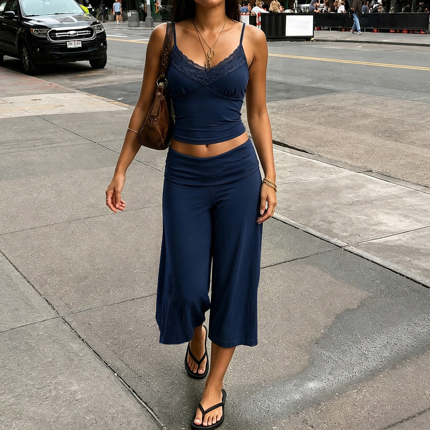 Sleeveless Low Waist Shorts Set