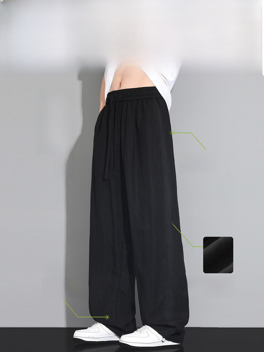Loose-fitting straight-leg wide-leg pants