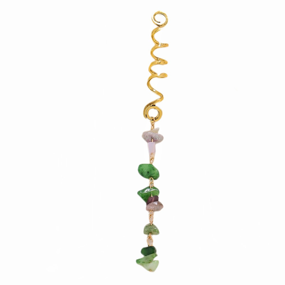 Braided Hair Rope with Stone Pendant Hair Clip