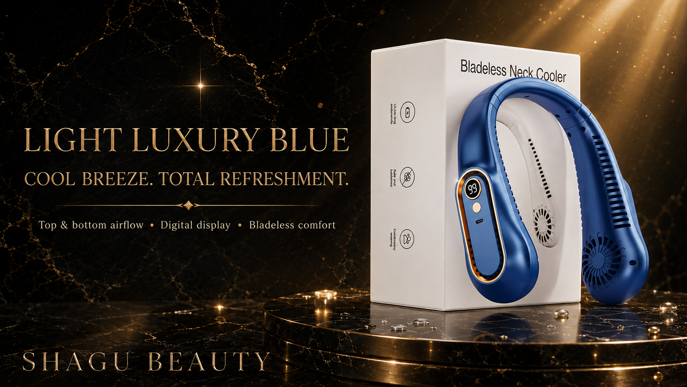 Bladeless Rechargeable Neck Fan with Digital Display