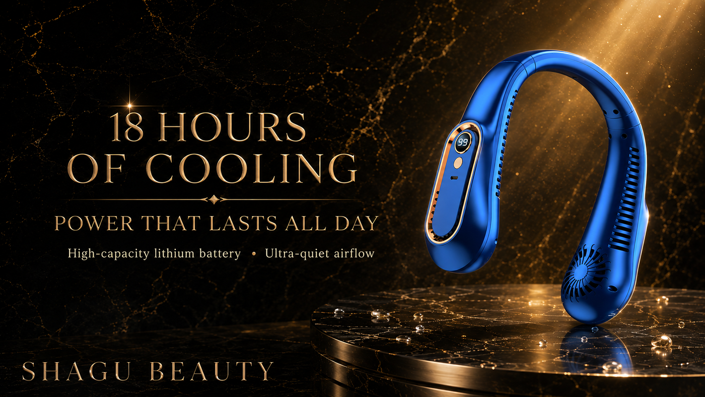 Bladeless Rechargeable Neck Fan with Digital Display