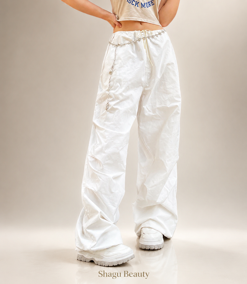 Low-Waist Workwear Casual Pants