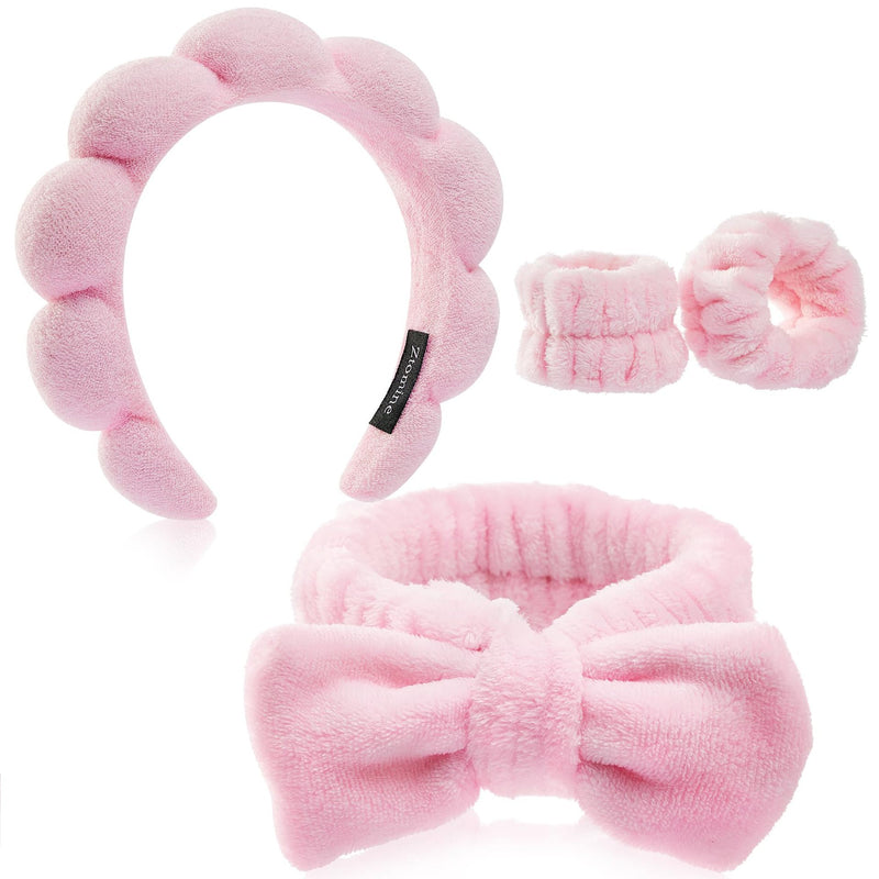 Women Headband and Wristband Set for Skincare