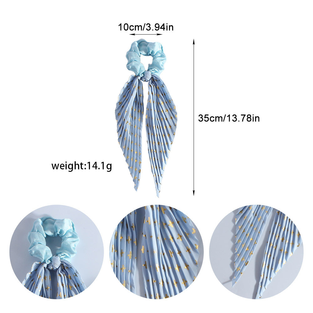 Handmade Creased Bow Hair Tie