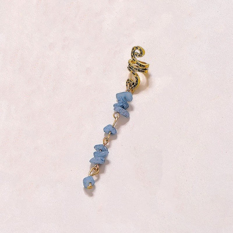 Braided Hair Rope with Stone Pendant Hair Clip