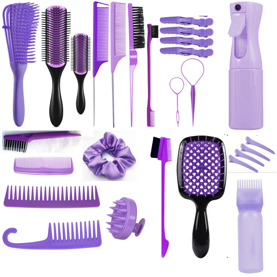 Hair Styling Comb Set with Spray Bottle and Eyebrow Brush
