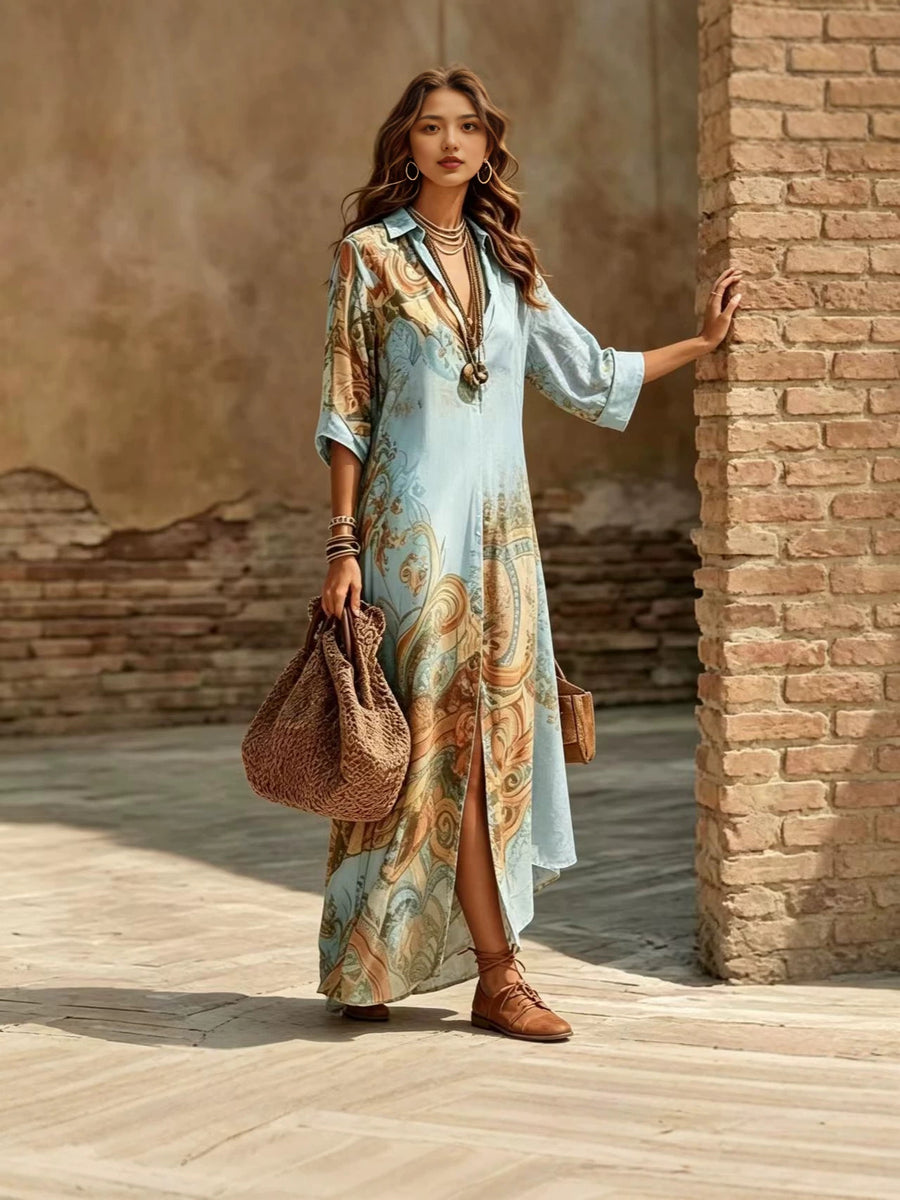 Floral Print Chiffon Maxi Dress