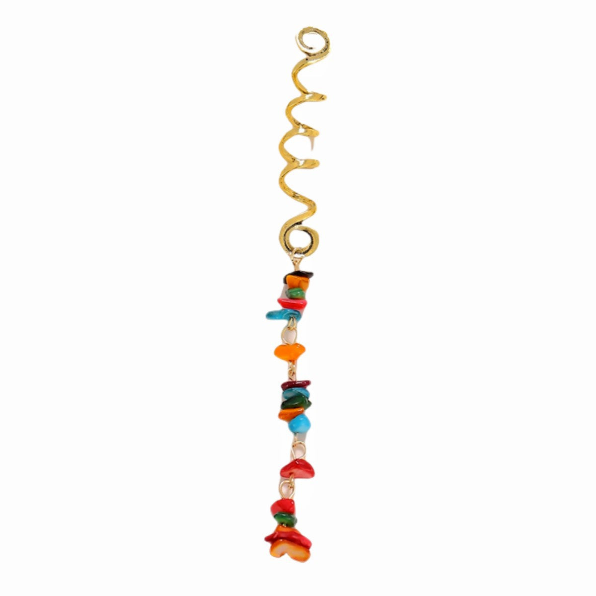 Braided Hair Rope with Stone Pendant Hair Clip