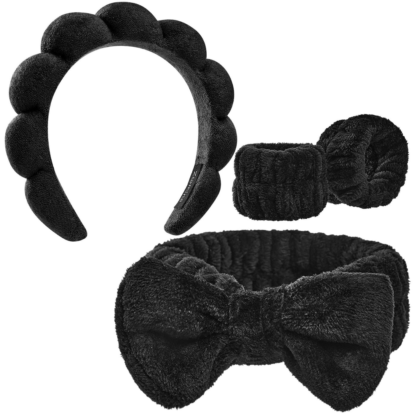 Women Headband and Wristband Set for Skincare