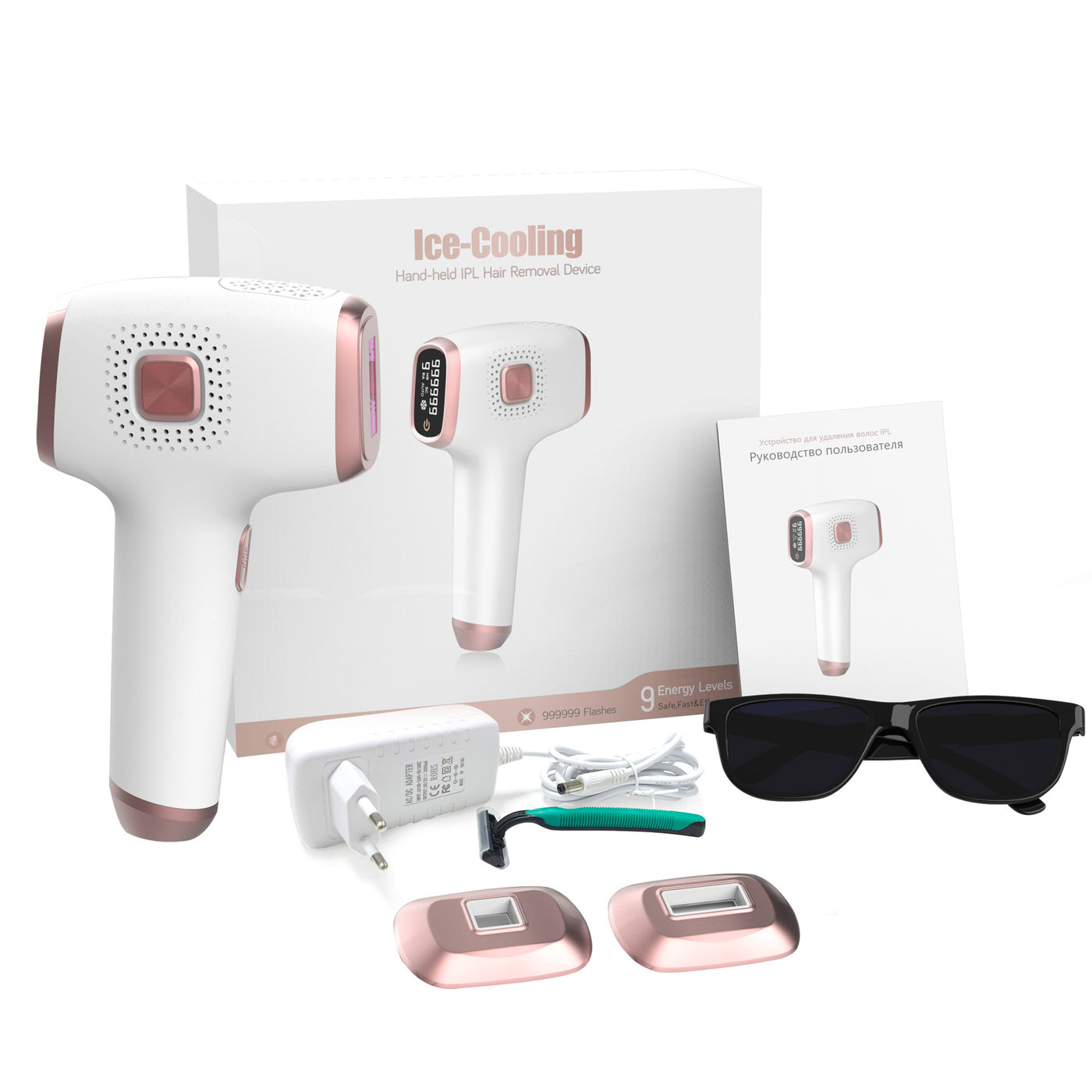 IPL Hair Removal Device with Ice Cooling